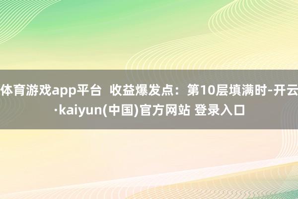 体育游戏app平台  收益爆发点：第10层填满时-开云·kaiyun(中国)官方网站 登录入口
