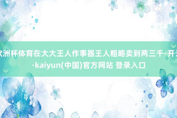 欧洲杯体育在大大王人作事器王人粗略卖到两三千-开云·kaiyun(中国)官方网站 登录入口