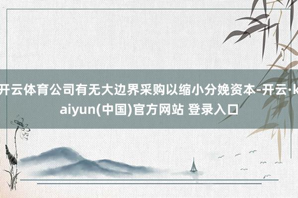 开云体育公司有无大边界采购以缩小分娩资本-开云·kaiyun(中国)官方网站 登录入口