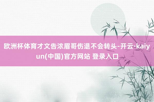 欧洲杯体育才文告浓眉哥伤退不会转头-开云·kaiyun(中国)官方网站 登录入口