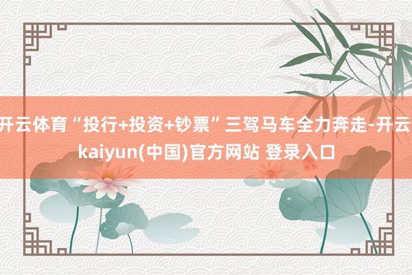 开云体育“投行+投资+钞票”三驾马车全力奔走-开云·kaiyun(中国)官方网站 登录入口