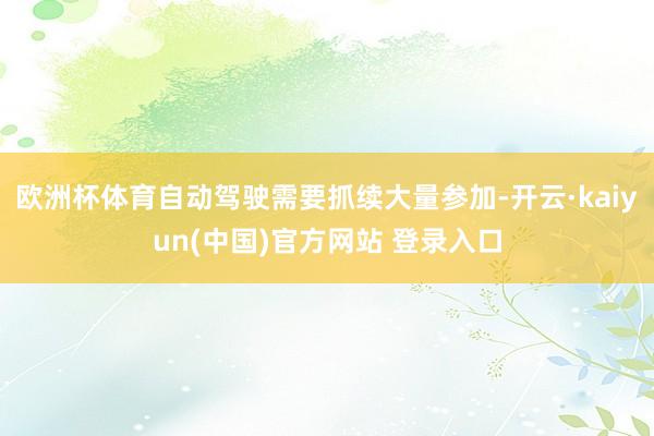 欧洲杯体育自动驾驶需要抓续大量参加-开云·kaiyun(中国)官方网站 登录入口
