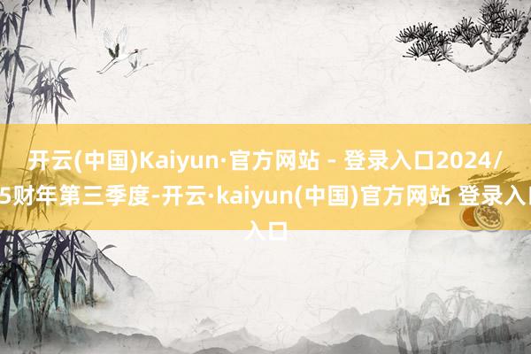 开云(中国)Kaiyun·官方网站 - 登录入口2024/25财年第三季度-开云·kaiyun(中国)官方网站 登录入口