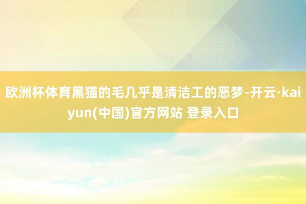 欧洲杯体育黑猫的毛几乎是清洁工的恶梦-开云·kaiyun(中国)官方网站 登录入口