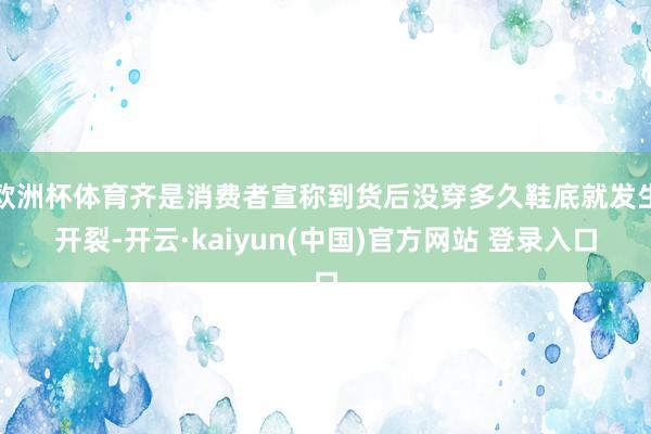 欧洲杯体育齐是消费者宣称到货后没穿多久鞋底就发生开裂-开云·kaiyun(中国)官方网站 登录入口