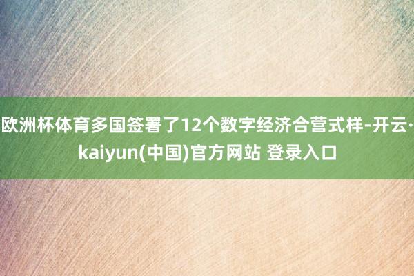 欧洲杯体育多国签署了12个数字经济合营式样-开云·kaiyun(中国)官方网站 登录入口