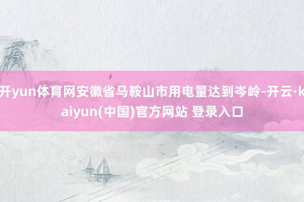 开yun体育网安徽省马鞍山市用电量达到岑岭-开云·kaiyun(中国)官方网站 登录入口