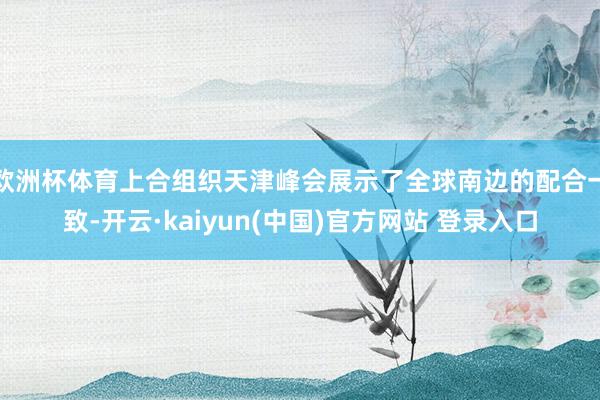 欧洲杯体育上合组织天津峰会展示了全球南边的配合一致-开云·kaiyun(中国)官方网站 登录入口