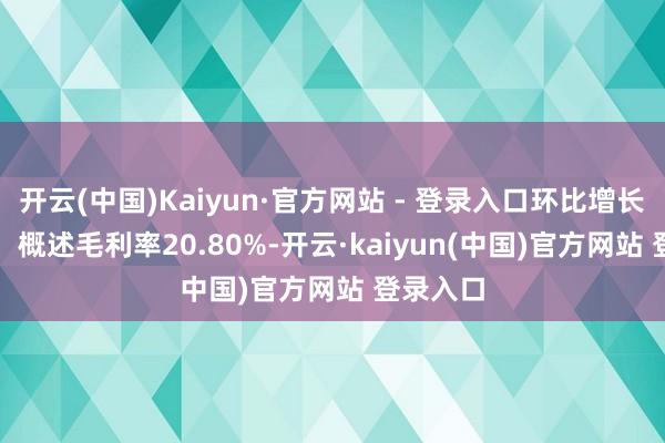 开云(中国)Kaiyun·官方网站 - 登录入口环比增长4.65%；概述毛利率20.80%-开云·kaiyun(中国)官方网站 登录入口