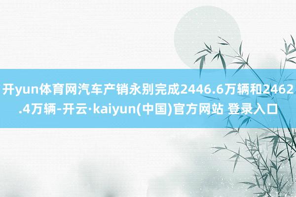 开yun体育网汽车产销永别完成2446.6万辆和2462.4万辆-开云·kaiyun(中国)官方网站 登录入口