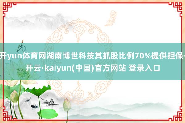 开yun体育网湖南博世科按其抓股比例70%提供担保-开云·kaiyun(中国)官方网站 登录入口