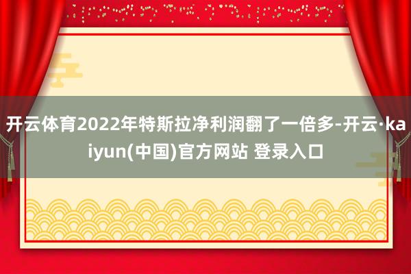 开云体育2022年特斯拉净利润翻了一倍多-开云·kaiyun(中国)官方网站 登录入口