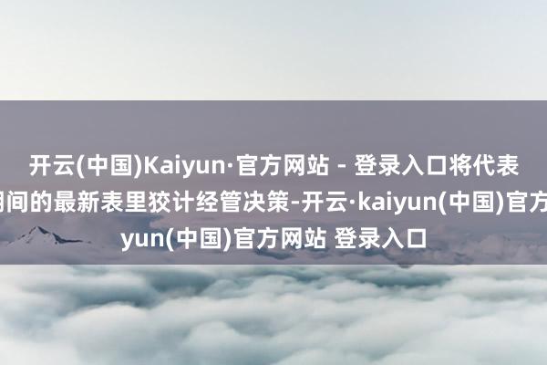 开云(中国)Kaiyun·官方网站 - 登录入口将代表品牌产物2.0期间的最新表里狡计经管决策-开云·kaiyun(中国)官方网站 登录入口