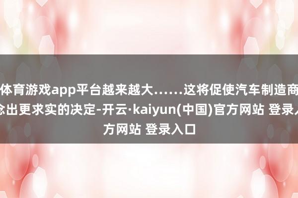 体育游戏app平台越来越大……这将促使汽车制造商作念出更求实的决定-开云·kaiyun(中国)官方网站 登录入口