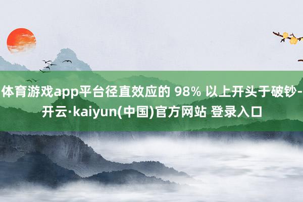 体育游戏app平台径直效应的 98% 以上开头于破钞-开云·kaiyun(中国)官方网站 登录入口