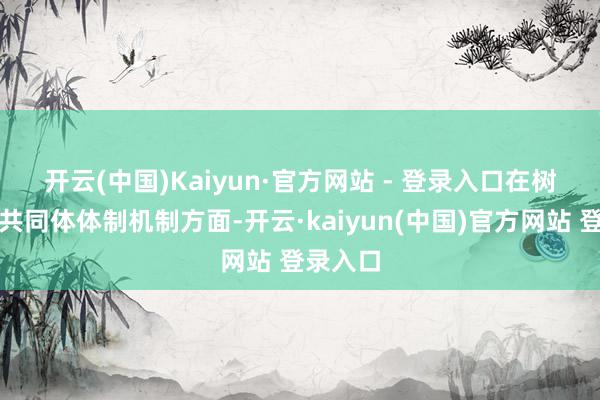 开云(中国)Kaiyun·官方网站 - 登录入口 在树立健全共同体体制机制方面-开云·kaiyun(中国)官方网站 登录入口